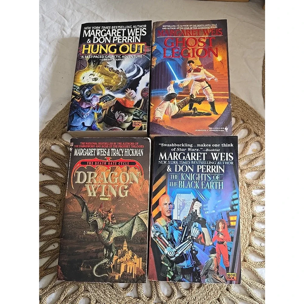 Lot of 4 Ghost Legion, Dragon Wing Margaret Weis Fantasy Sci-Fi‎ Paperback Books